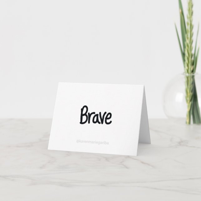 Braves Zitat ermutigt Modernes Zitat Dankeskarte (Vorderseite)