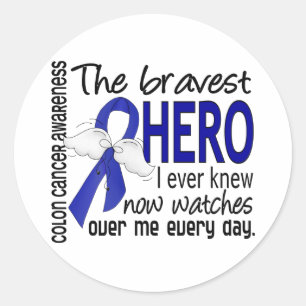 Bravest Hero I. je Kennen Colon Cancer Runder Aufkleber