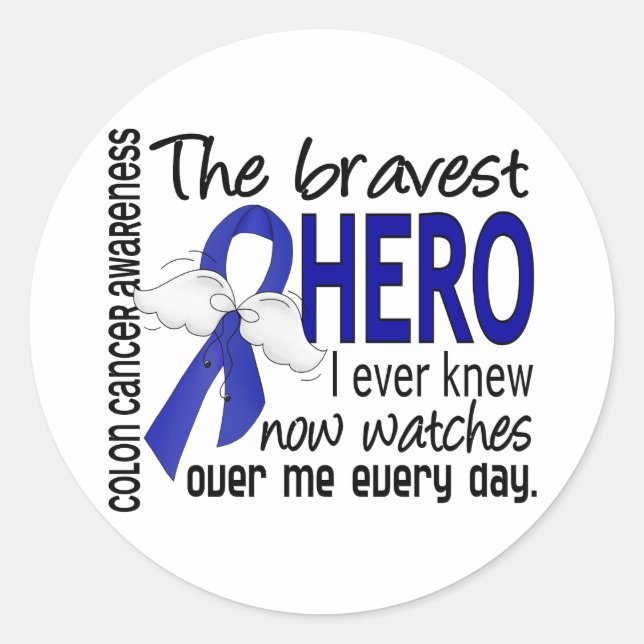 Bravest Hero I. je Kennen Colon Cancer Runder Aufkleber (Vorderseite)