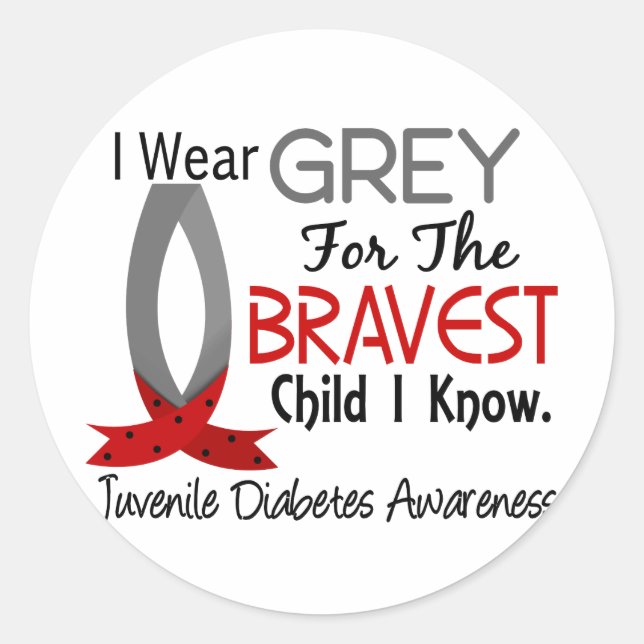 Bravest Kind ich kenne juvenile Diabetes Runder Aufkleber (Vorderseite)