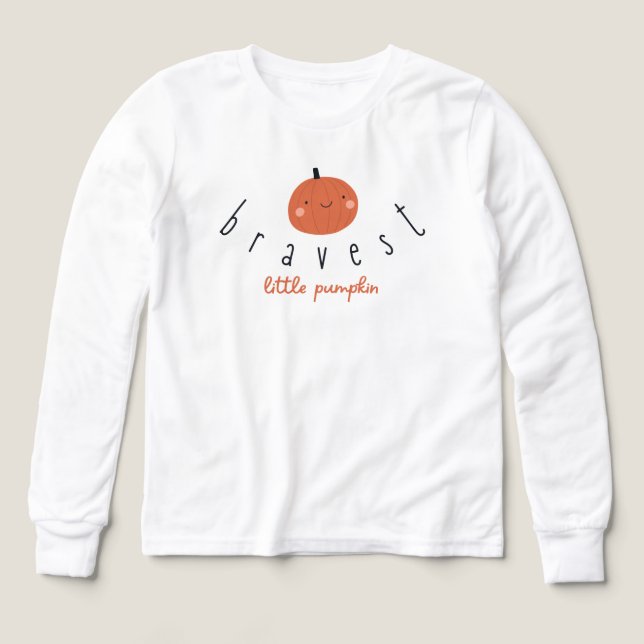 bravest little pumpkin Boys Long Sleeve T-Shirt (Motif recto)