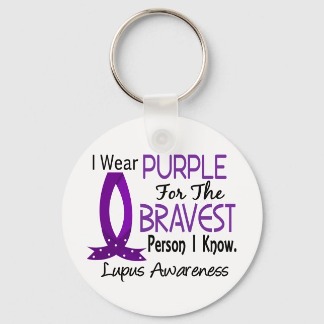 Bravest Person Ich kenne Lupus Schlüsselanhänger (Vorderseite)