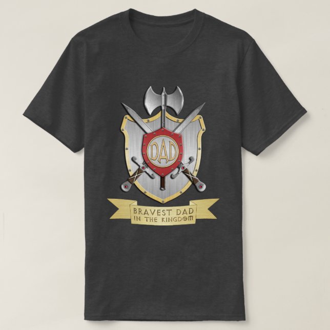 Bravest Vater im Königreich T-Shirt (Design vorne)