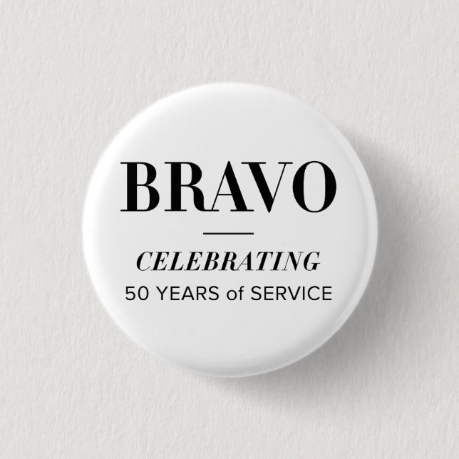 BRAVO 50. weiße Taste Button (Vorderseite)