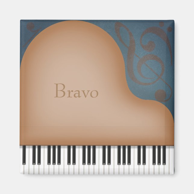 "Bravo" Brown Grand Piano Niedliche individuell an Magnet (Vorne)