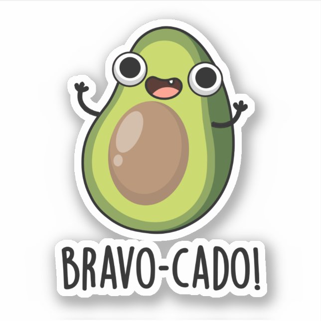 Bravo-cado Funny Avocado Pub Aufkleber (Vorderseite)