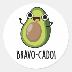 Bravo-cado Funny Avocado Pub Runder Aufkleber