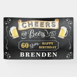 Bravo et bières à 60 ans Bannière de fête d'an