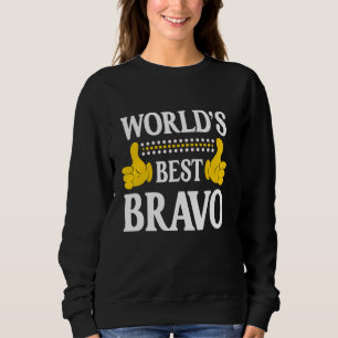 Bravo Familienname Funny Team Nachname World's Sweatshirt
