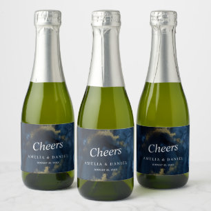 Bravo Marine Bleu, Mini Or étiquette à vin mousseu
