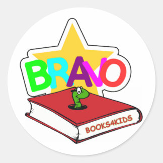 Bravo Star für Bookwürmer Runder Aufkleber