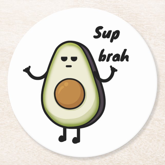 Bravocado Runder Pappuntersetzer (Vorderseite)