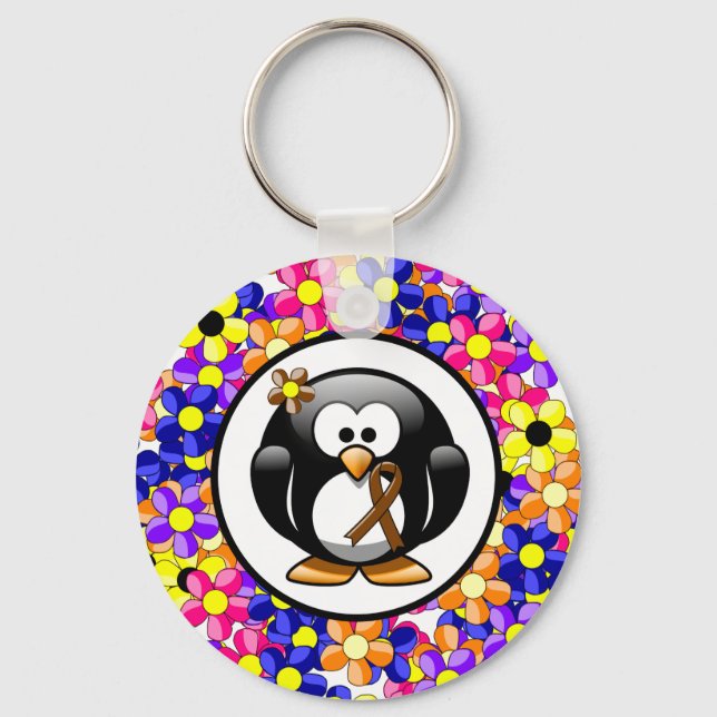 Brawn Awareness Ribbon Penguin Schlüsselanhänger (Vorderseite)