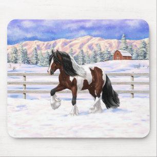 Brawn Bay Pinto Sinti und Roma Vanner Pferdefüsse  Mousepad