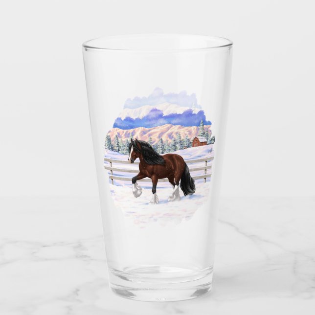 Brawn Bay Sinti und Roma Vanner Pferdefüsse im Sch Glas (Vorderseite)