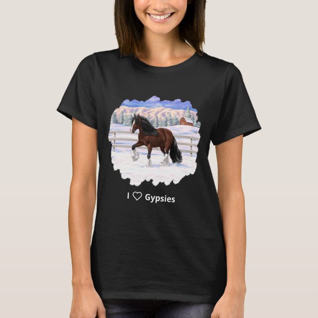 Brawn Bay Sinti und Roma Vanner Pferdefüsse im Sch T-Shirt (Vorderseite)