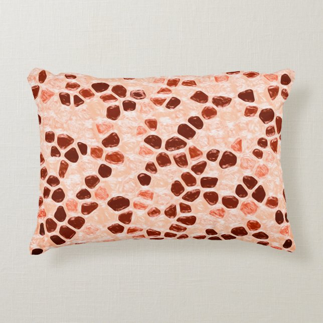 Brawn Beige Pink Coral Orange Dekokissen (Vorderseite)