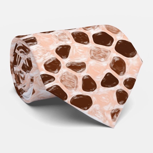 Brawn Beige Pink Coral Orange Krawatte (Gerollt)