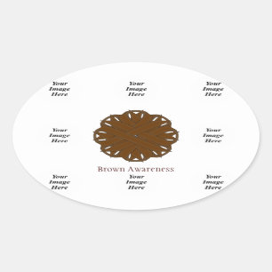 Brawn Blume Ribbon Template von Kenneth Yoncich Ovaler Aufkleber