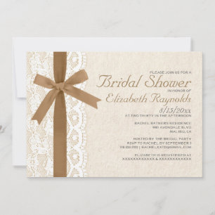 Brawn Bow & Lace Bridal Einladungen