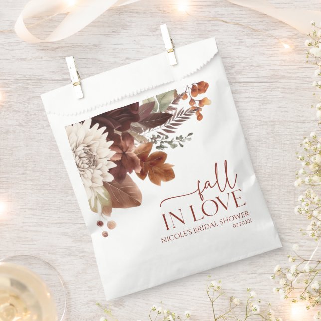 Brawn Burgundy Fall Liebe Blumenkohl Brautparty Geschenktütchen (Ausgeschnitten)