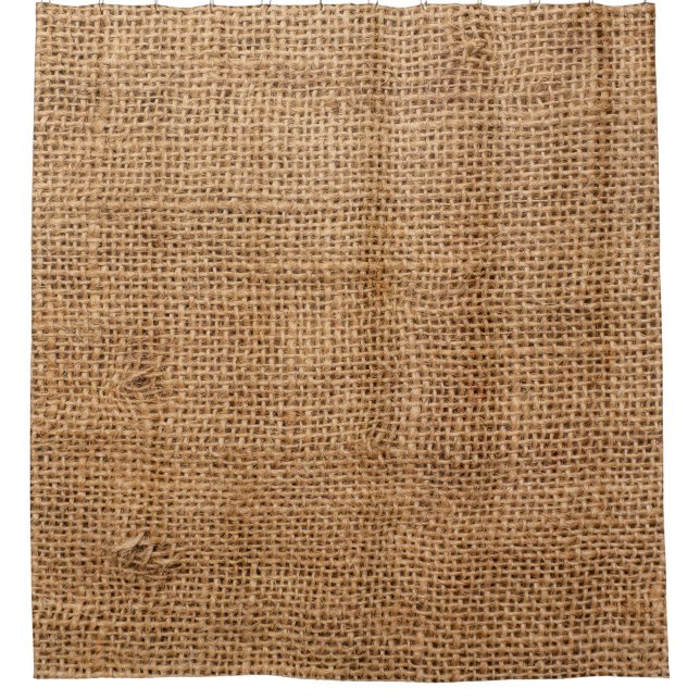 Brawn Burlap Tuch Sack Textur Duschvorhang (Vorderseite)