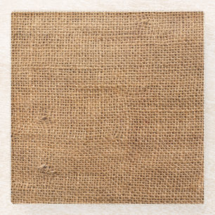 Brawn Burlap Tuch Sack Textur Glasuntersetzer