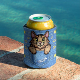 Brawn Cat in Imitate Denim Pocket mit Individuelle Dosenkühler