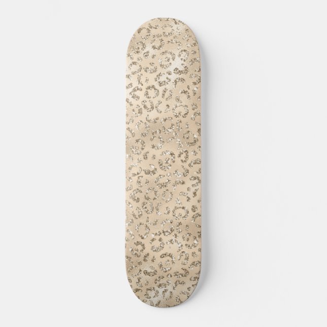 Brawn Cheetah Leopard Skin Print Muster Tier Skateboard (Vorderseite)