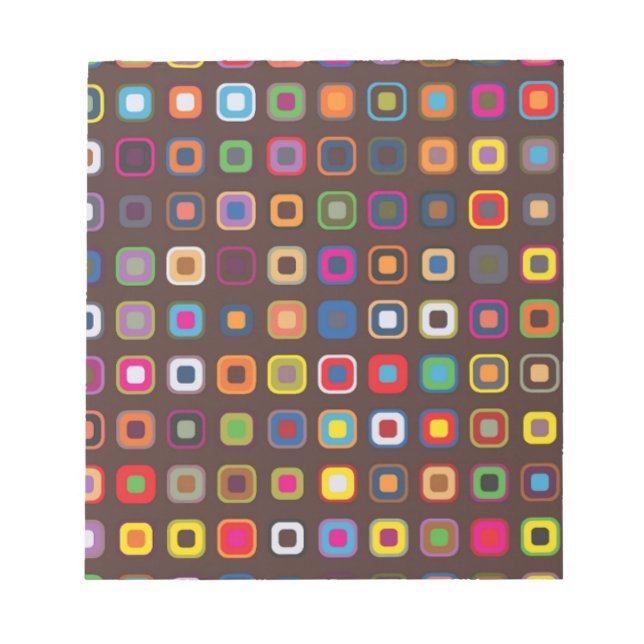 Brawn Colored Square Pattern Notizblock (Vorderseite)