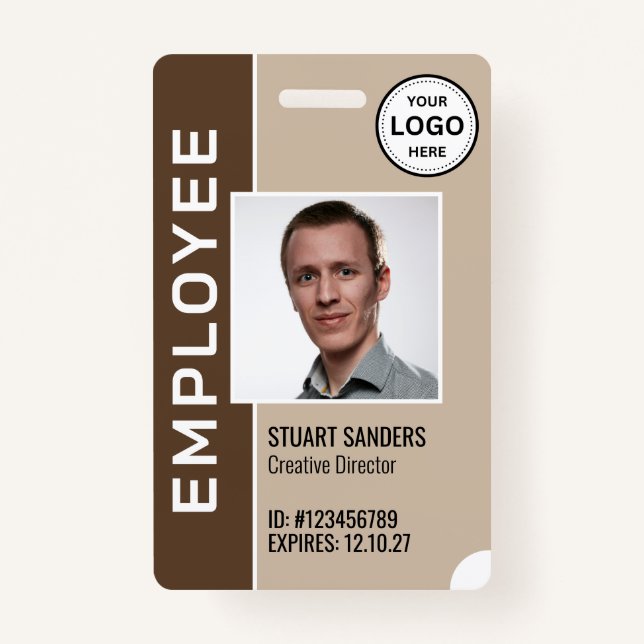 Brawn Corporate Logo Employee Foto Abzeichen Ausweis (Vorderseite)