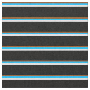 Brawn, Deep Sky Blue, Lavender & Black Pattern Stoff