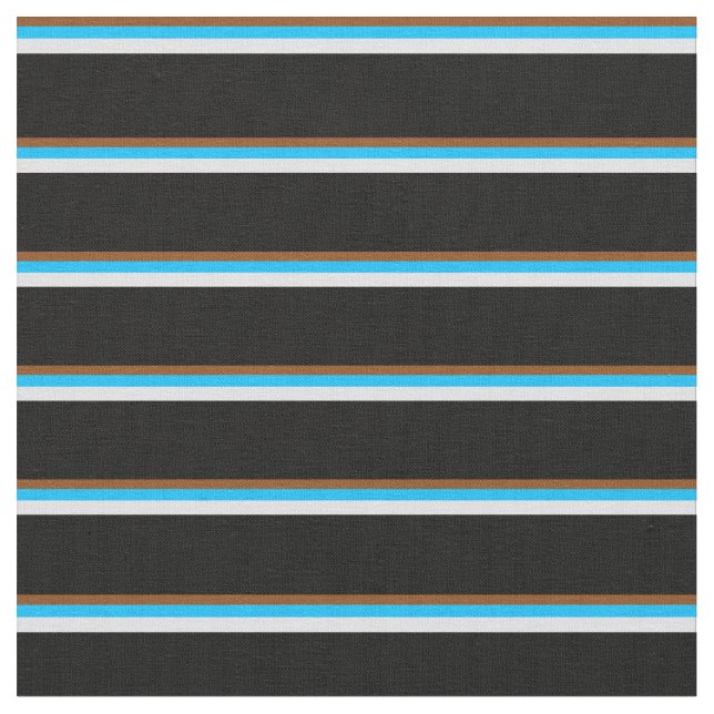 Brawn, Deep Sky Blue, Lavender & Black Pattern Stoff (Nahaufnahme)