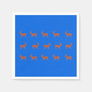 Brawn Deer Walking Festivals Muster Blau Hintergru Serviette