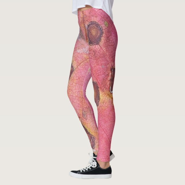 Brawn Dotted Red Fall Leaf Leggings (Links)