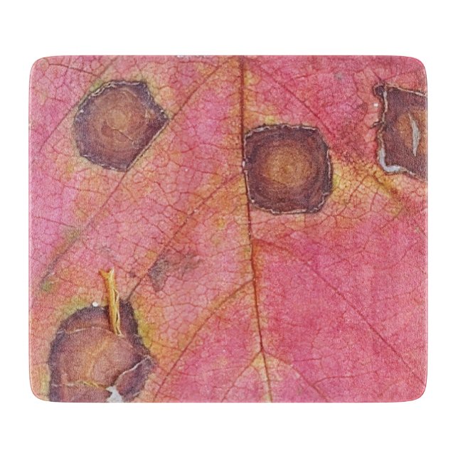 Brawn Dotted Red Fall Leaf Schneidebrett (Vorderseite)