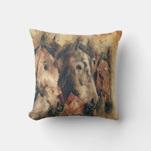 Brawn Earth Tones Horse Throw Kissen