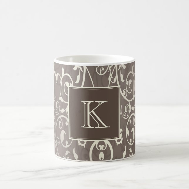 Brawn Elegant Blühe Monogramm-Tasse Kaffeetasse (Mittel)