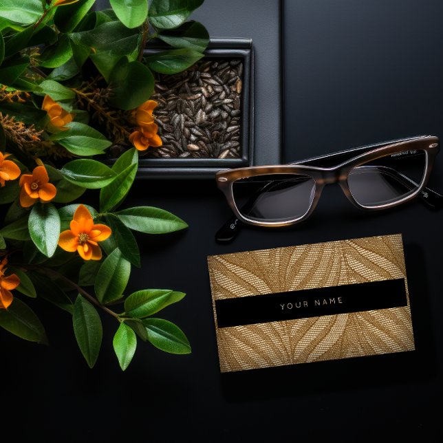Brawn Floral Ornament Gold Lace Black Vip Visitenkarte (Brown Floral Ornament Gold Lace Black Vip Business Card)