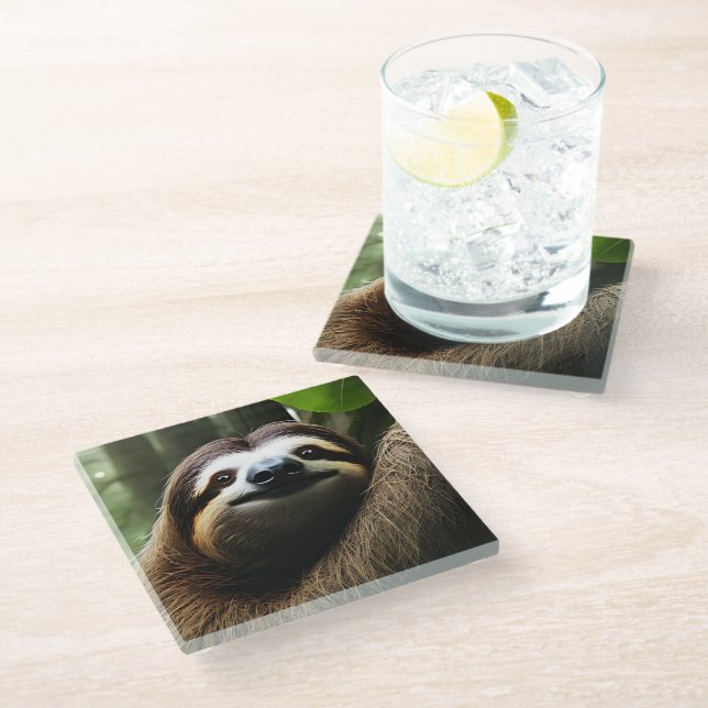 Brawn Fuzzy Sloth, Foto Block Glasuntersetzer (Schrägansicht)