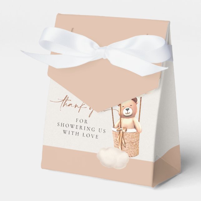 Brawn Gender Neutral Bear Balloons Fvor Box Geschenkschachtel (Vorderseite)