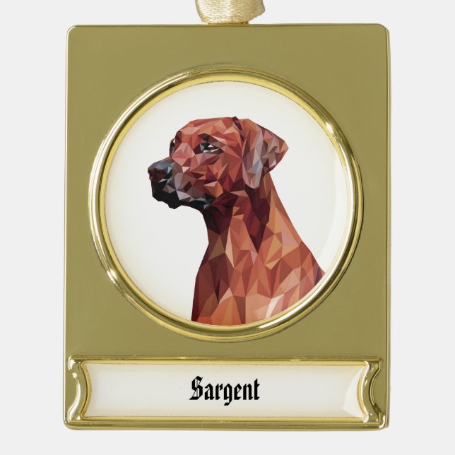 Brawn Geometric Dog Banner-Ornament Gold (Vorderseite)