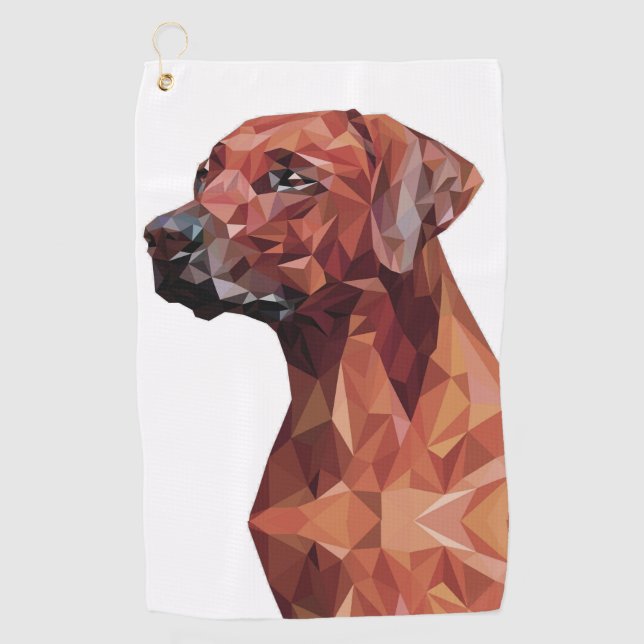 Brawn Geometric Dog Golfhandtuch (Vorderseite)