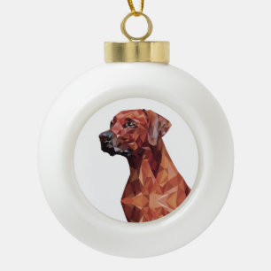 Brawn Geometric Dog Keramik Kugel-Ornament