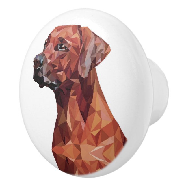 Brawn Geometric Dog Keramikknauf (Rechts)