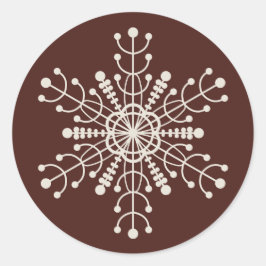 Brawn Geometric Modern Snowflake Runder Aufkleber