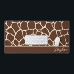 Brawn Giraffe Animal Print Custom Curry Name Schreibtischunterlage<br><div class="desc">Dies ist eine braune Giraffe Tierdruck Custom Curry Name Desk Mat!</div>