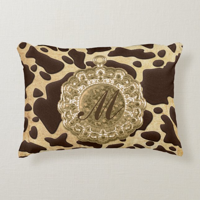 Brawn & Gold Animal Print Anticharm Dekokissen (Vorderseite)
