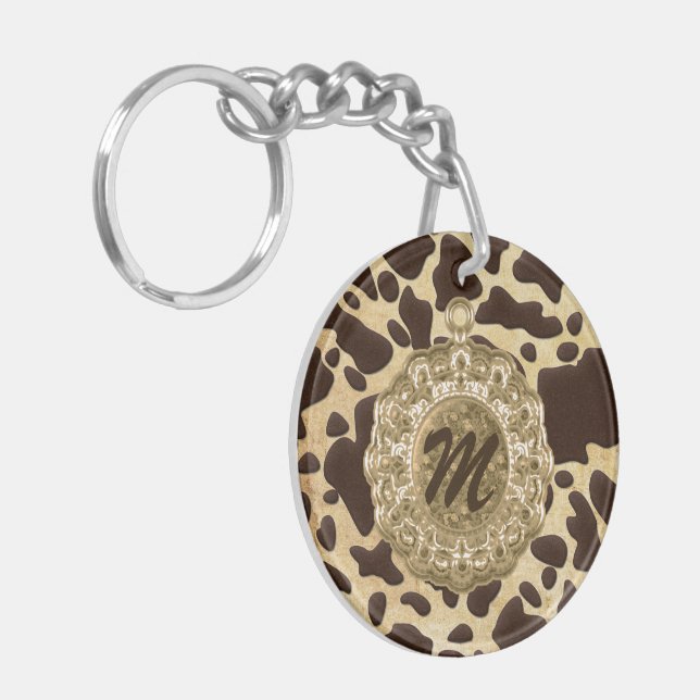 Brawn & Gold Animal Print Antique Charm Ursprüngli Schlüsselanhänger (Vorderseite links)