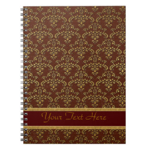 Brawn & Gold Damask Muster Notizblock